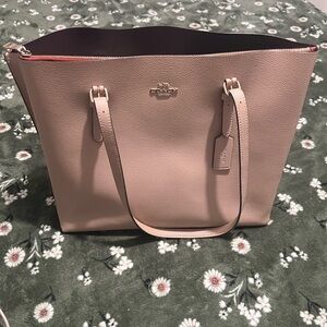 Coach Beige Leather Tote Bag